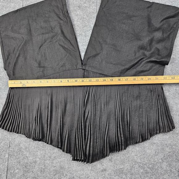 Casilda Mut Top Womens One Size Black Pleated Coastal Chic Minimal Lagenlook - Picture 3 of 7
